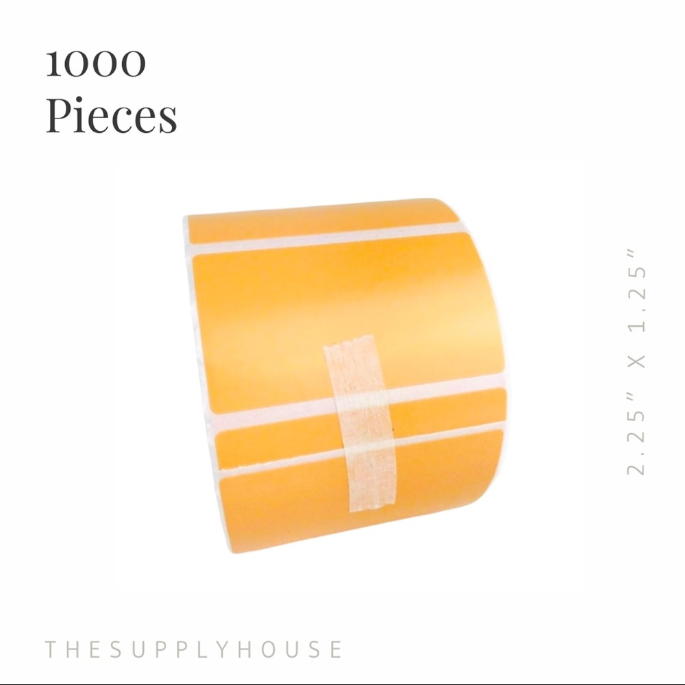 Thermal Printer Label Stickers. 2.25x1.25 Orange 1000 Pieces. Direct Heat